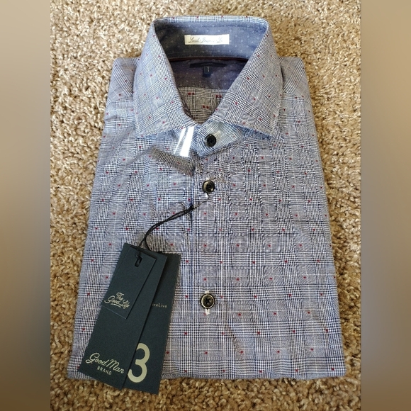 Good Man Brand Other - Good Man Brand Men's Blue Checkered Long Sleeve Button Down  Shirt NWT